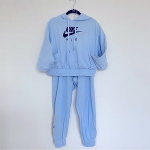 Light Blue Nike Cropped Hoodie with Jogger
